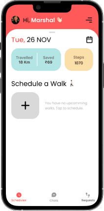 WalkingPal app home screen